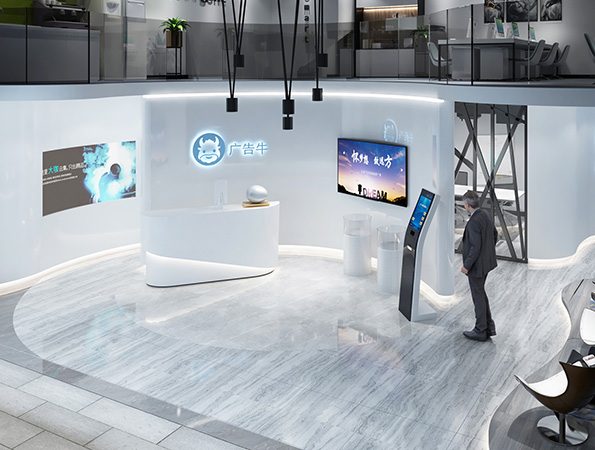 120平米现代简约广告展厅装修设计 | 广告牛