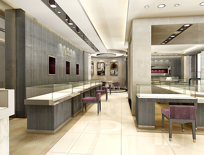 金色高端珠宝展厅装修设计 | Foti芬蒂 金色高端珠宝展厅装修设计 | Foti芬蒂