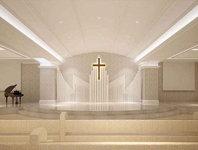 1430余平米基督教南山堂设计装修